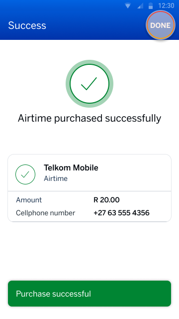 buy airtime - successful message (Confirmation)
