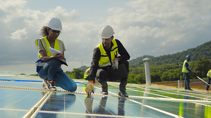 Business solar financing banner mirror